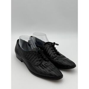 VTG Cappagallo 10N Woven Leather Black Whimsigoth Witchy Lace-Up Made in Brazil